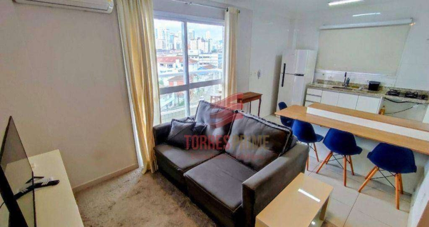 Apartamento com 1 dormitório para alugar, 54 m² por R$ 3.800,02/mês - Boqueirão - Santos/SP