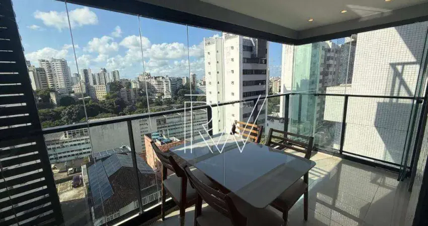 Apartamento com 1 dormitório para alugar, 31 m² por r$ 3.800/mês - graça - salvador/ba