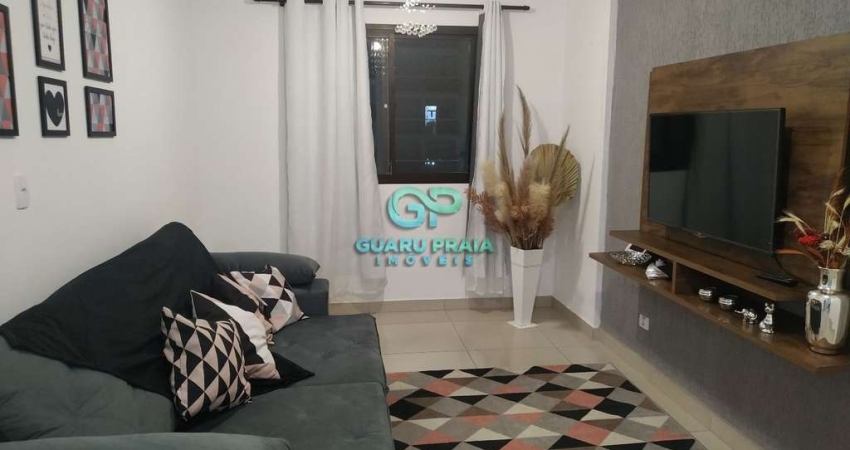 1 dormitório, sala para 2 ambientes, cozinha, banheiro social e de serviço, 1 vaga de garagem