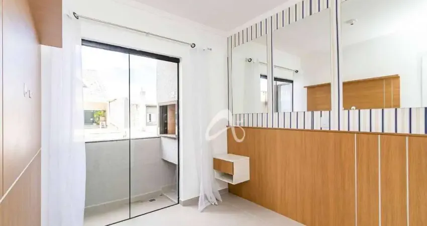 Apartamento novo de um quarto à venda, 1 quarto e sacada com churrasqueira – cajuru, curitiba/pr.