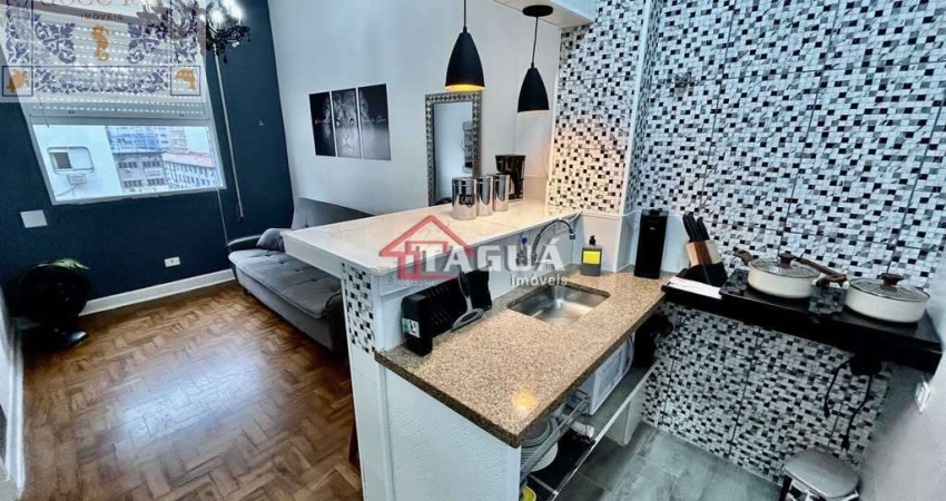 Venda Apartamento Santos SP - mAr dOce lAr reformado e mobiliado com vista mar lateral no Embaré.