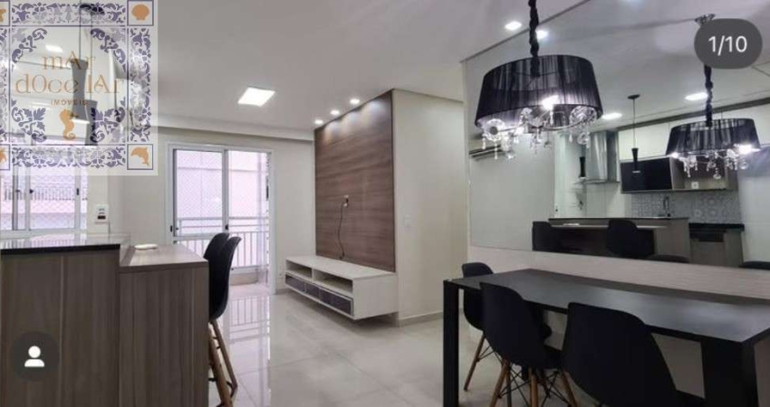 Apartamento a venda no condomínio AcquaPlay Home Resort com varanda vista mata e cidade - Marapé - Santos SP
