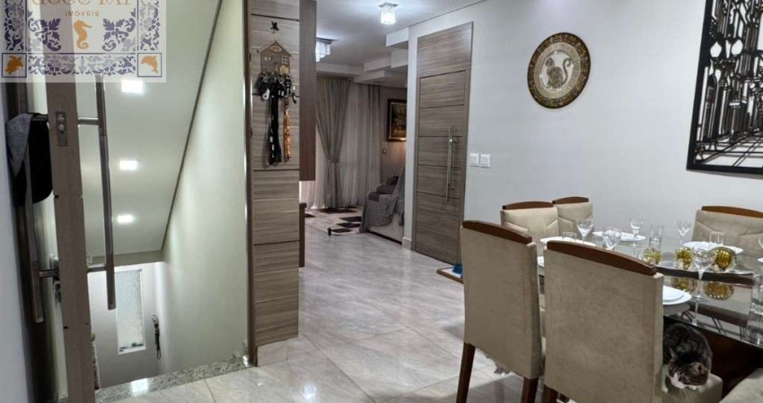 Casa sobreposta alta a venda mAr dOce lAr com 4 suítes, 2 vagas, Churrasqueira e Piscina a poucos metros da Praia do Embaré em Santos/ SP