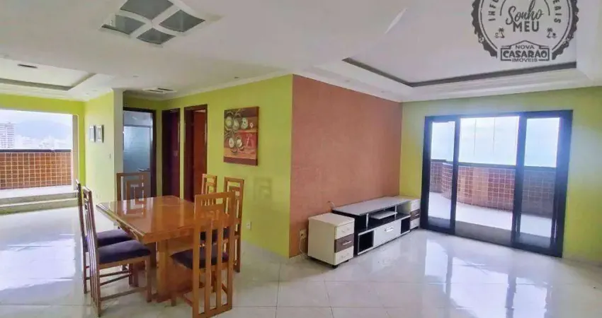 Apartamento com 2 dormitórios para alugar, 96 m² por r$ 4.500,00/mês - vila guilhermina - praia grande/sp