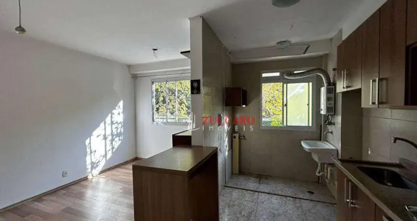 Apartamento com 2 dormitórios para alugar, 43 m² por r$ 2.124,59/mês - cocaia - guarulhos/sp