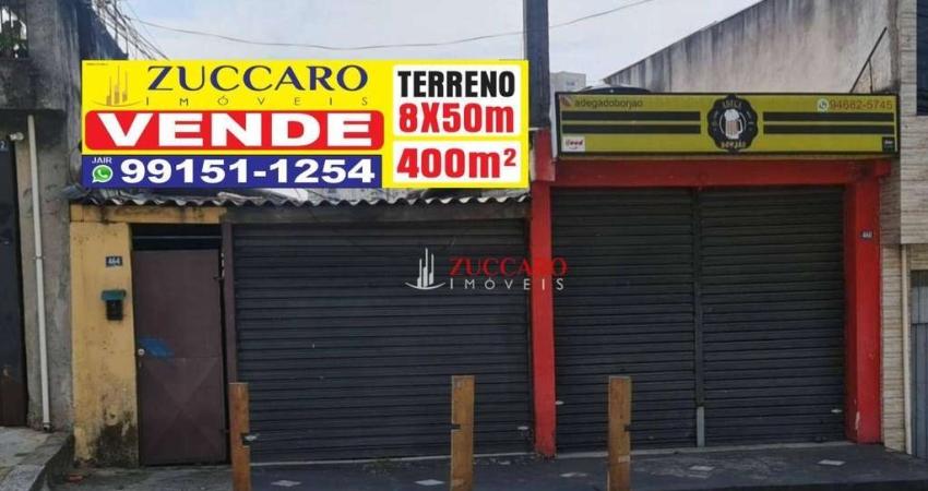 Terreno à venda, 400 m² por R$ 1.380.000,00 - Jardim Flor da Montanha - Guarulhos/SP