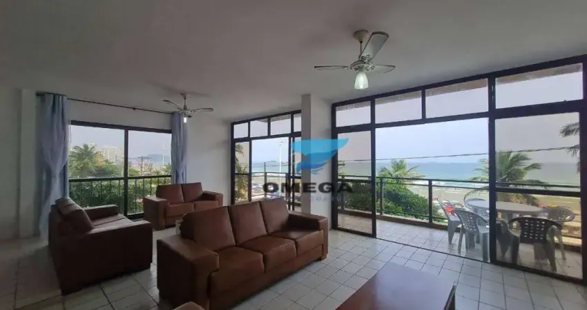 Apartamento de frente para o mar com varanda, 4 dormitórios, 1 vaga de garagem à venda na praia das Pitangueiras - Guarujá/SP
