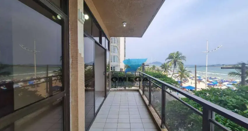 Apartamento de frente para o mar com varanda, 4 dormitórios, 1 vaga de garagem à venda na praia das pitangueiras - guarujá/sp