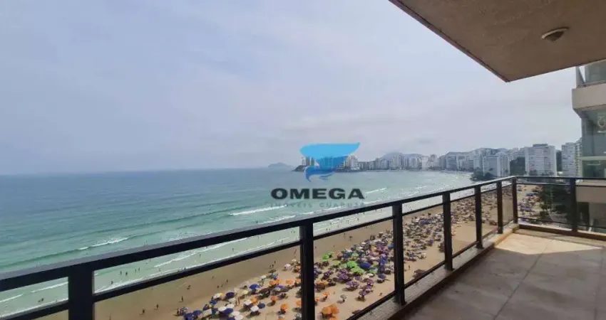 Apartamento de frente para o mar com varanda, 4 dormitórios, 1 vaga de garagem à venda na praia das pitangueiras - guarujá/sp
