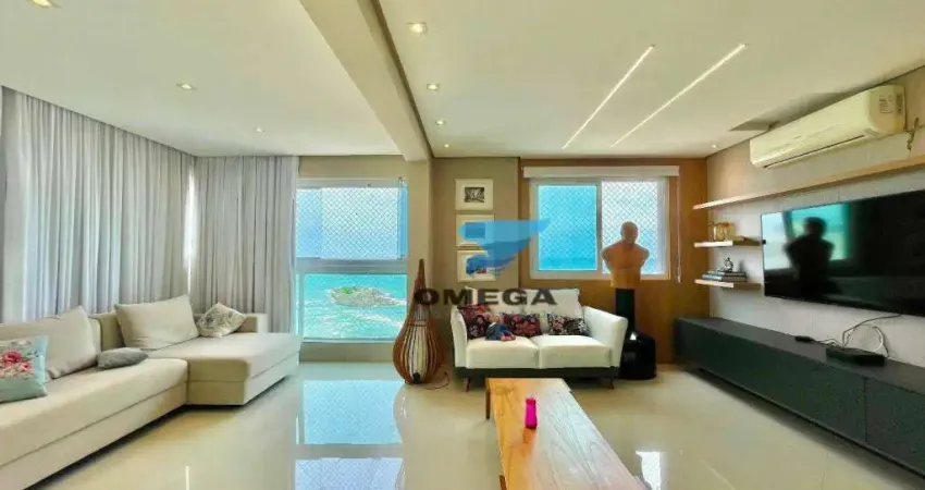 Cobertura duplex com 3 dormitórios, vista mar, piscina à venda na praia das pitangueiras - guarujá/sp