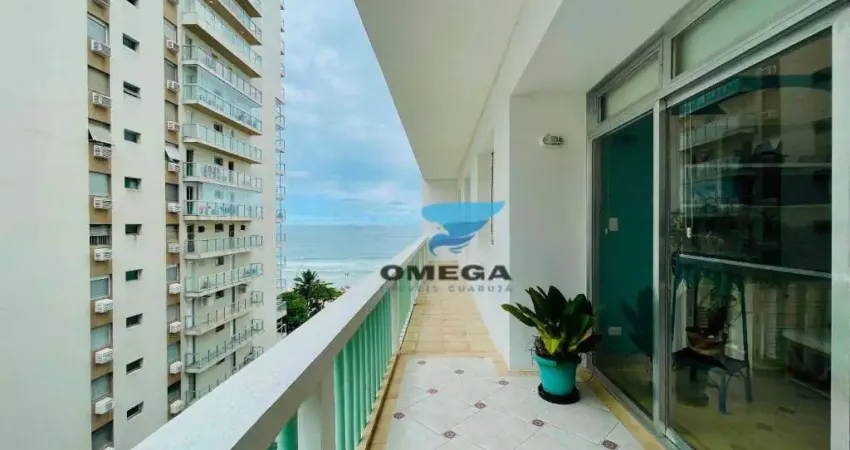 Apartamento 4 dormitórios com ampla sacada e vista mar á venda na praia das pitangueiras cidade de guarujá/sp.