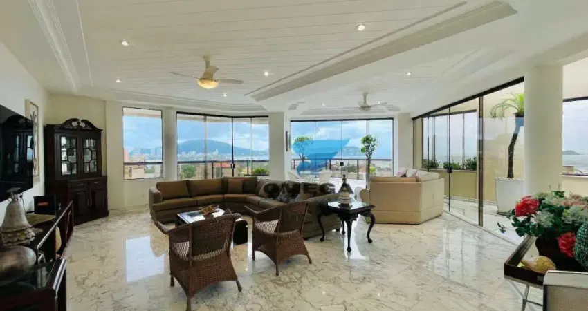 Vista mar - cobertura duplex com 6 suítes à venda na praia da enseada - guarujá/sp