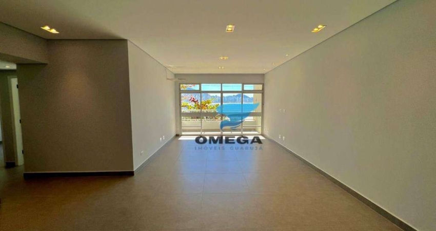 Apartamento reformado à venda frente mar em praia das Astúrias no Guarujá.