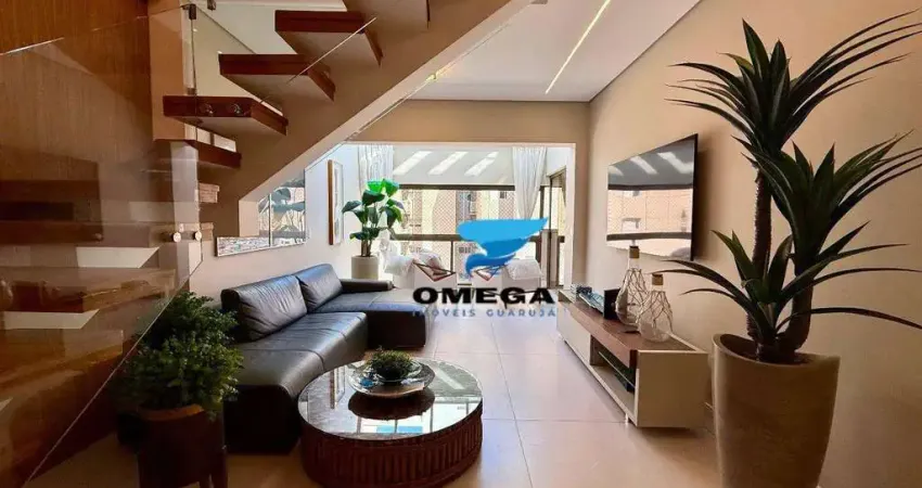 Cobertura duplex à venda na praia das astúrias no guarujá i omega imoveis