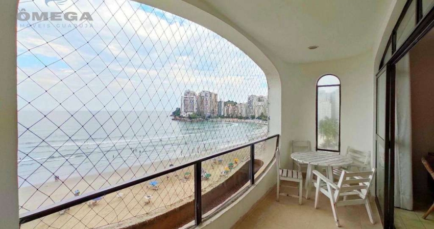 FRENTE MAR - Apartamento com 3 suítes - Prédio com churrasqueira - Praia das Astúrias, Guarujá.