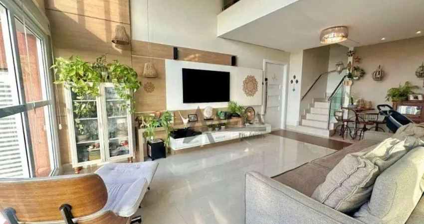 ** vertical house - oportunidade - maravilhoso apto. duplex em andar alto c/ ampla varanda gourmet c/ churrasqueira - 3 vagas - próx. ao mendel **