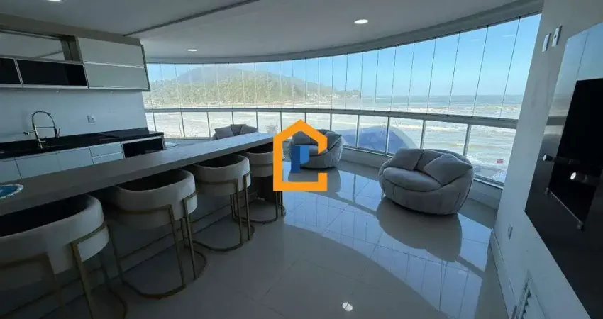 Apartamento frente mar com 208m² | mobiliado | 3 suítes | praia do gravatá, em navegantes
