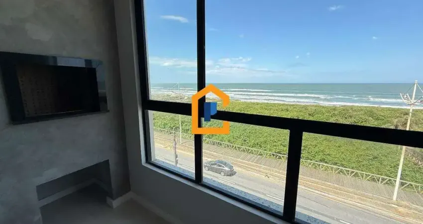 Apartamento novo, frente mar com 87m², 2 suítes e churrasqueira a carvão | meia praia - navegantes/sc