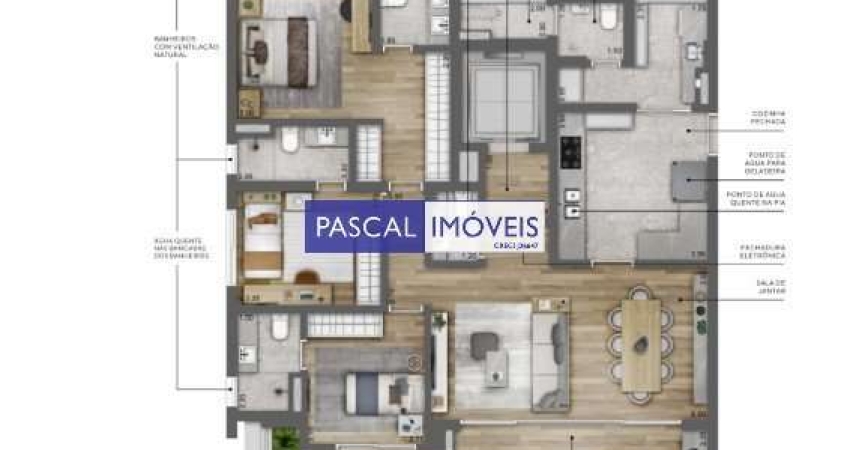 Apartamento com 3 quartos à venda na Rua Constantino de Sousa, 533, Campo Belo, São Paulo
