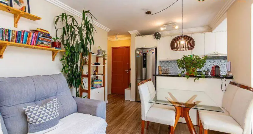 Apartamento mobiliado no Portão 58m² 2 quartos 1 suíte Churrasqueira 1 vaga – Agua Verde