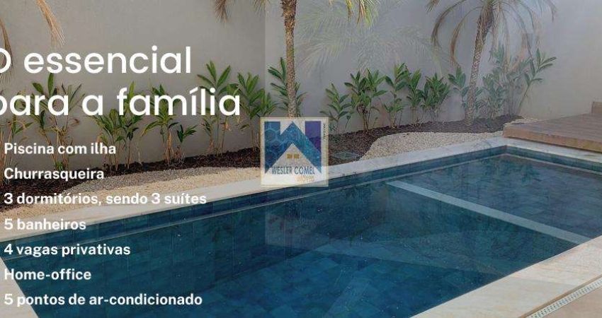 Apresentamos uma casa contemporânea e sofisticada, ideal para famílias que buscam conforto, segurança e lazer. Com 220 m² de área construída e terreno de 300 m², a residência conta