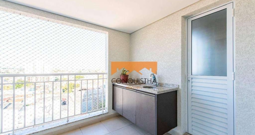 Apartamento com 3 dormitórios (1 suíte) para alugar, 75 m² por R$ 4.223/mês - Parque das Nações - Santo André/SP