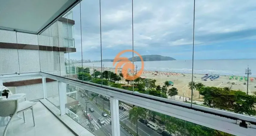 Apartamento frente mar reformado em santos com 03 dormitórios no gonzaga