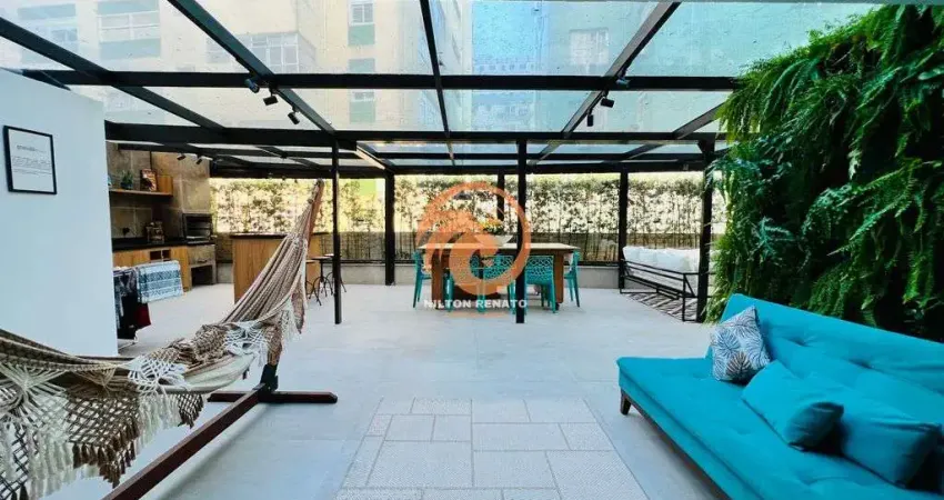 Apartamento garden á venda com 02 dormitórios no josé menino em santos