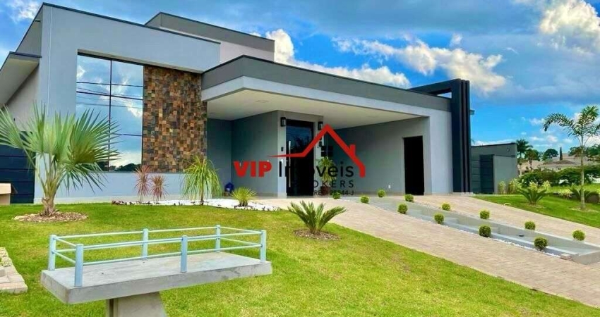Magnífica casa Térrea de Alto Padrão com 4 suítes no Condomínio Residencail dos Lagos