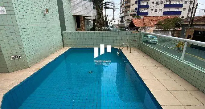 Apartamento 2 dormitórios com suíte e sacada gourmet na aviação em praia grande.
