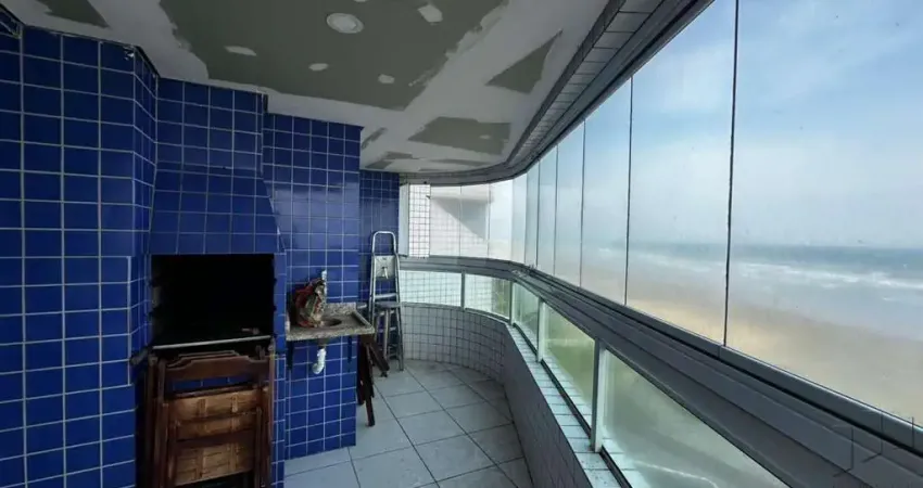 Apartamento de 1 dormitório com vista para o mar em prédio de frente para a praia na guilhermina praia grande sp