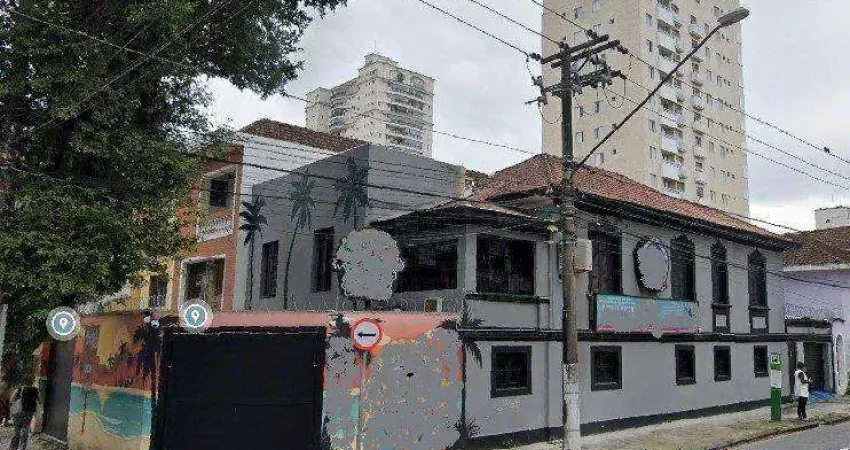 Casa comercial com 4 salas para alugar no Pompéia, Santos 