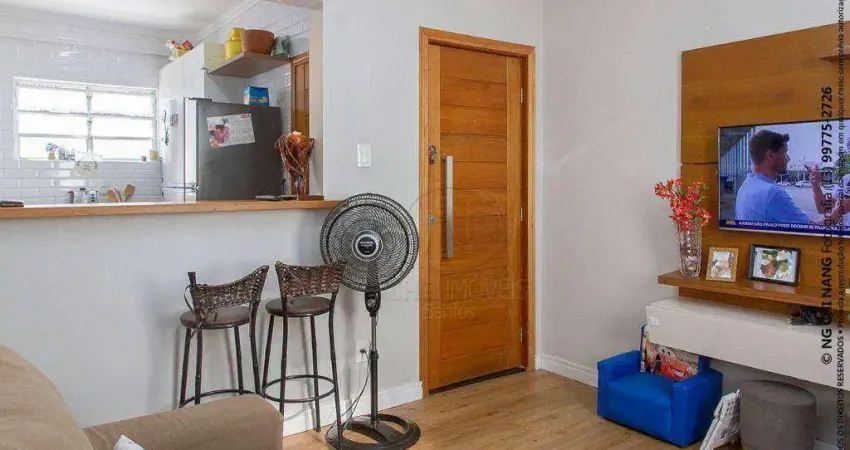 Apartamento com 2 dormitórios à venda, 77 m² por r$ 370.000,00 - aparecida - santos/sp