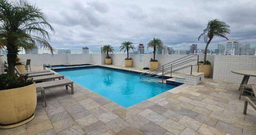 Apartamento com 2 dormitórios para alugar, 72 m² por R$ 5.900,02/mês - Boqueirão - Santos/SP