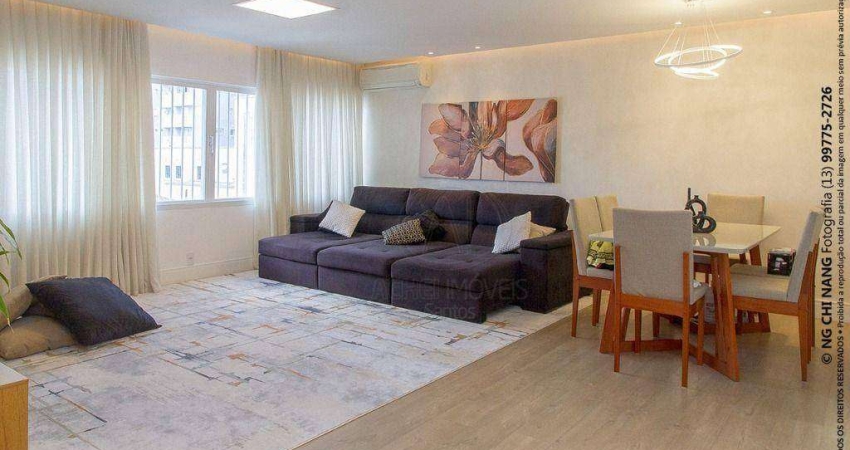 Apartamento com 3 dormitórios à venda, 180 m² por R$ 1.200.000,00 - Boqueirão - Santos/SP
