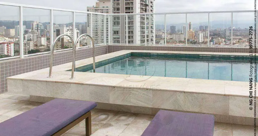 Apartamento com 1 dormitório, 60 m² - venda por r$ 900.000,00 ou aluguel por r$ 5.000,02/mês - boqueirão - santos/sp