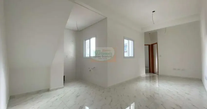Linda cobertura | nova | elevador | 2 dorm | suíte | 1 vaga - 100 mts - a venda - r$ 470.000,00 - vila pires - santo andré/sp.