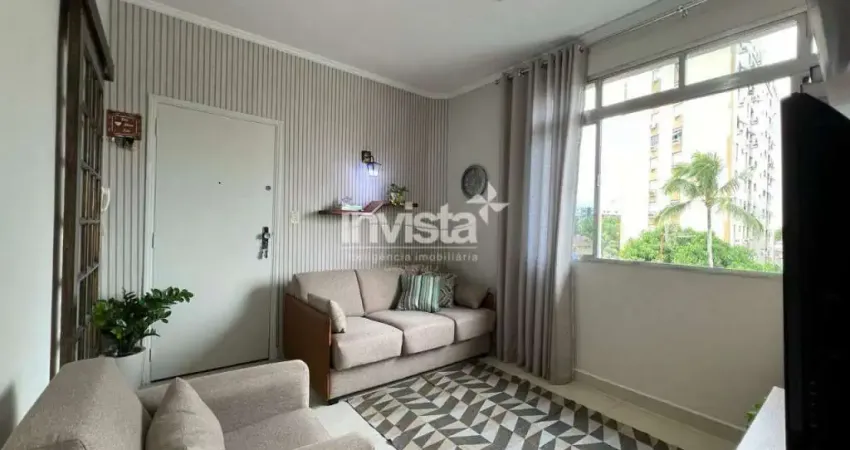 Apartamento com 2 quartos, 2 banheiros e garagem fechada no Macuco em Santos
