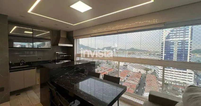 Apartamento com 3 quartos para alugar no Ponta da Praia, Santos 