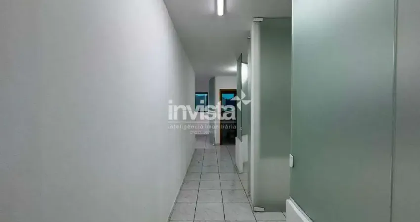 Sala comercial para alugar com 170m² na avenida ana costa no bairro da vila mathias em santos