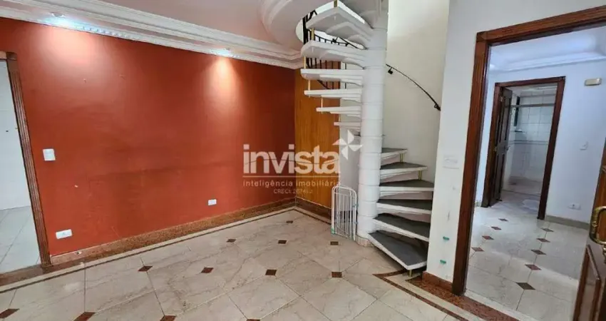 Aluguel de cobertura com piscina e churrasqueira - boqueirão - santos