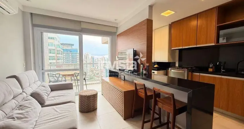 Apartamento duplex mobiliado no gonzaga, santos — 57 m², 1 vaga, lazer completo