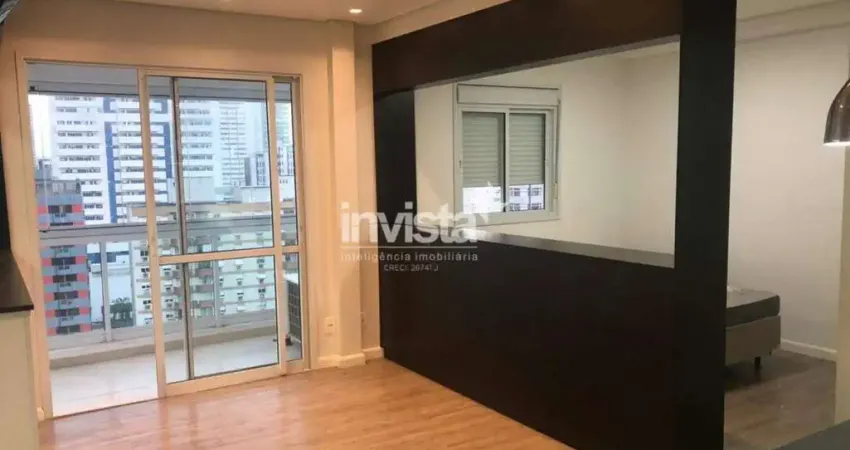 Apartamento 1 dormitório com suite, 45 m², mobiliado, boqueirão – santos, aluguel