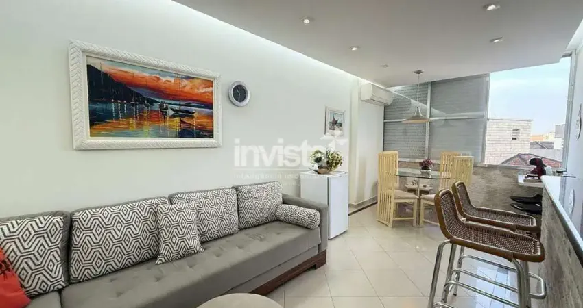 Apartamento 3 dormitórios mobiliado com vista para o mar - santos (josé menino)