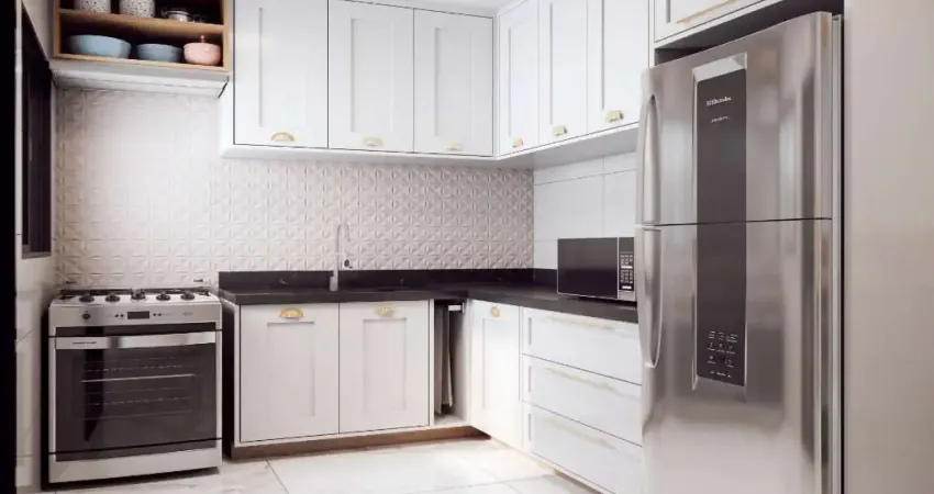 Apartamento à Venda com 55m², 2 dormitórios (1 suíte), 2 banheiros, sala, cozinha, área de servço, 2 vagas, Santo André, SP