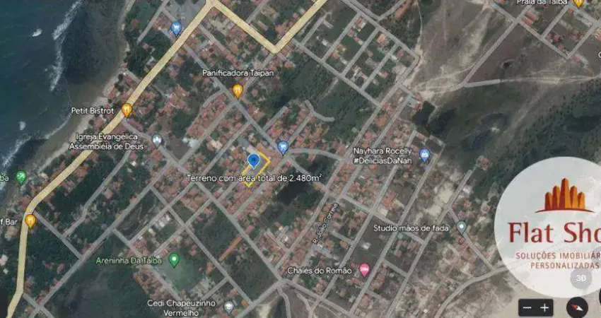 Terreno à venda a 3 quadras da praia da Taíba: 2480 m² por R$ 400.000
