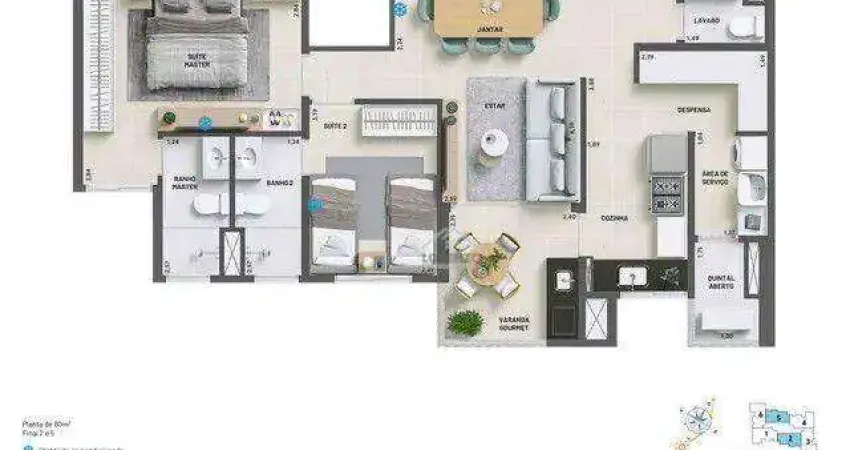 Apartamento com 2 dormitórios à venda, 77 m² por R$ 845.000,00 - Vila Léa - Santo André/SP