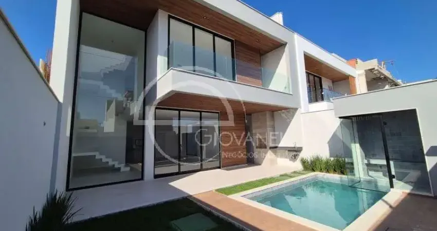 Casa contemporânea triplex no condomínio villa blanca, 4 quartos, 275m², terraço, piscina, lazer completo e segurança 24h