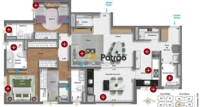 Mistral Patriani Kennedy com 3 suítes à venda, 124 m² por R$ 1.600.000 - Jardim do Mar - São Bernardo do Campo/SP