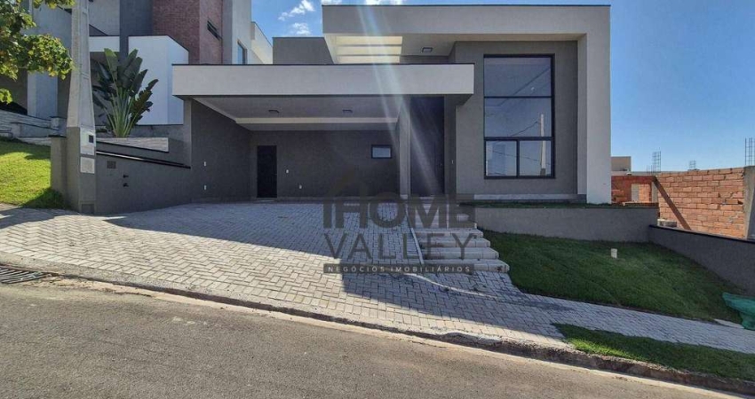 Casa de condomínio, térrea, nova, com 3 quartos, todos suítes, piscina, em Valinhos/SP